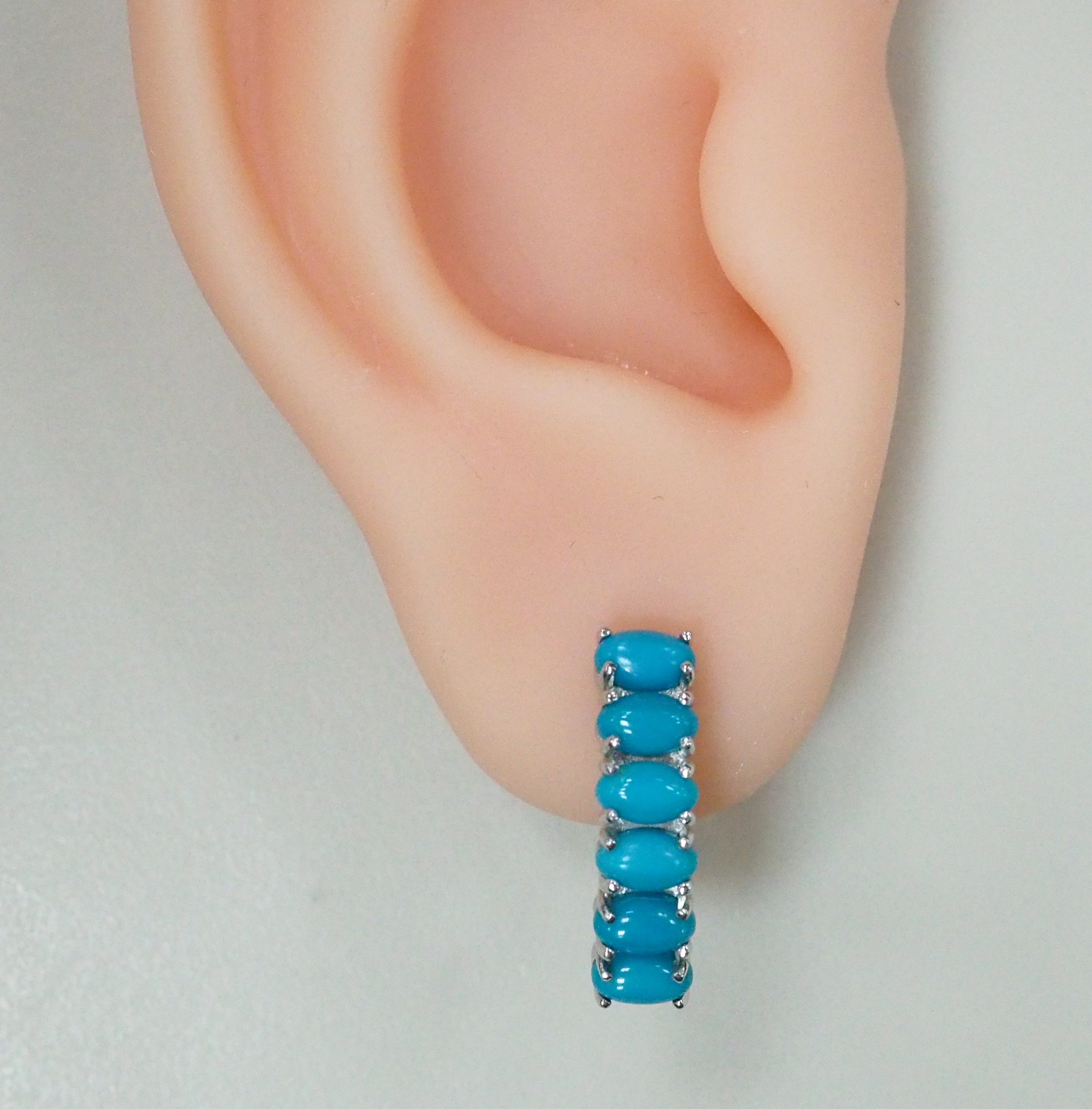 Серебряные серьги с бирюзой